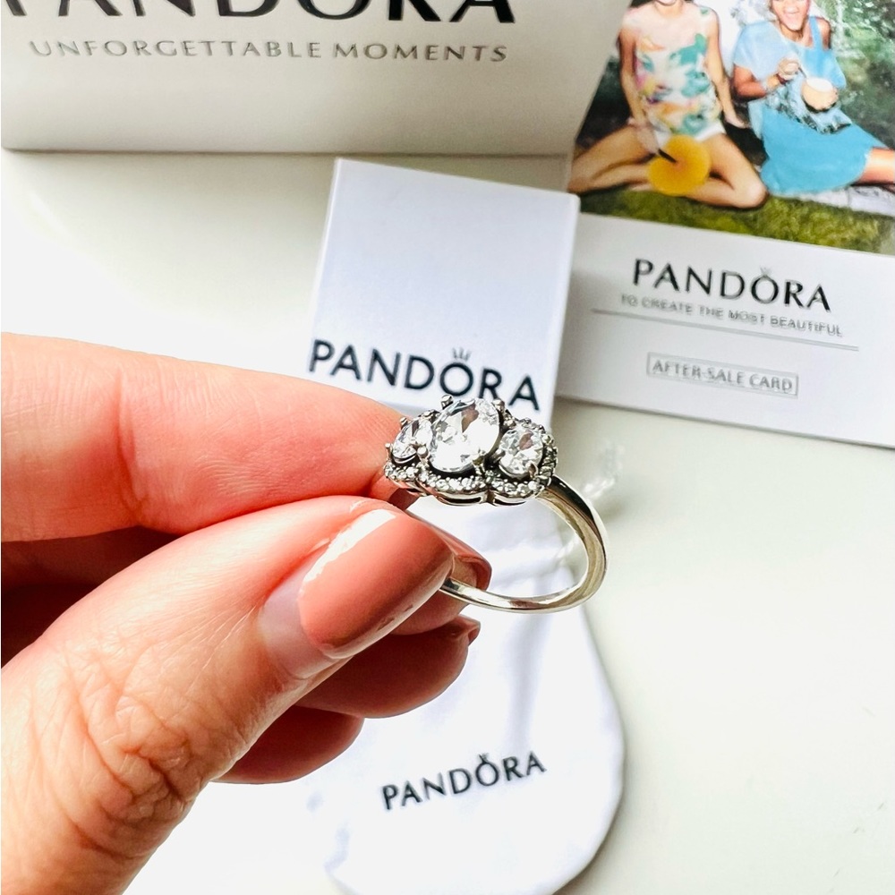 NWT Pandora Three Stone Vintage Ring - Picture 8 of 13